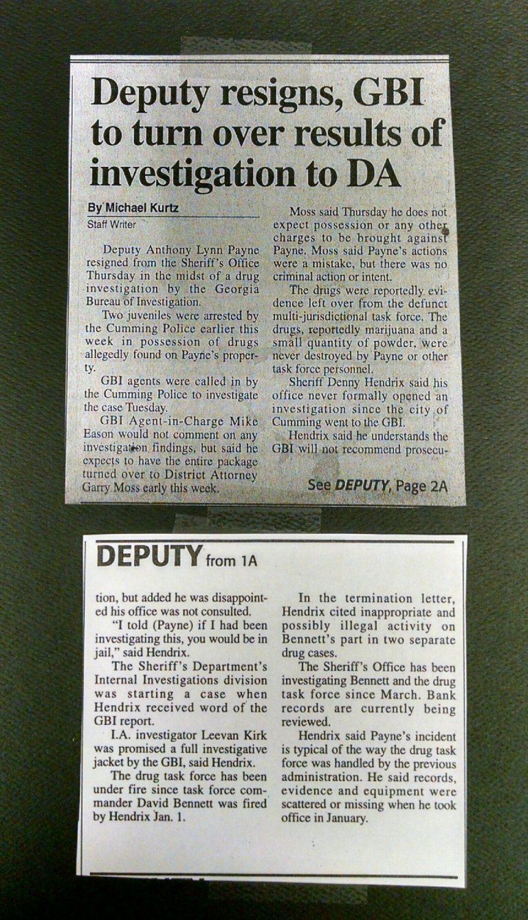 DEPUTY PAYNE RESIGNS PIC